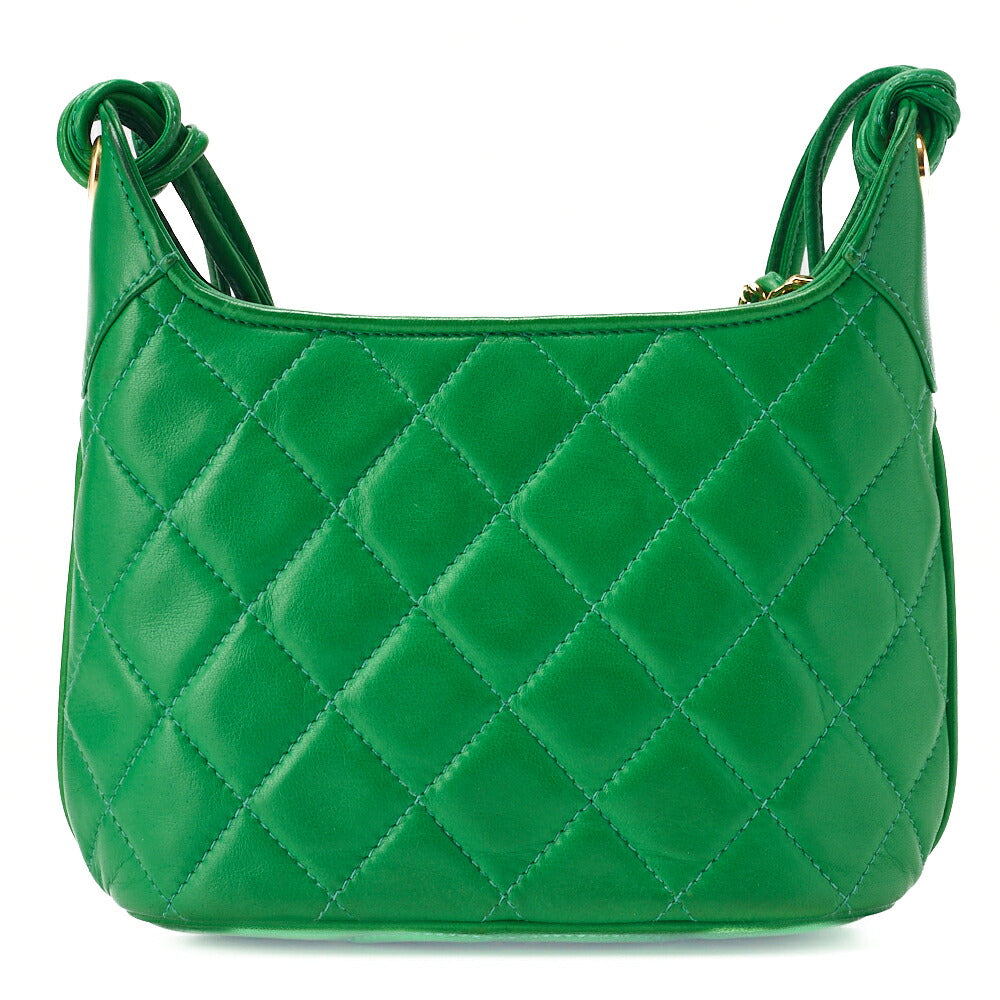 CHANEL Shoulder Bag, Matelasse Fringe, Lambskin, Green, Gold-Tone Hardware, Pre-Owned - Vintage La Charme
