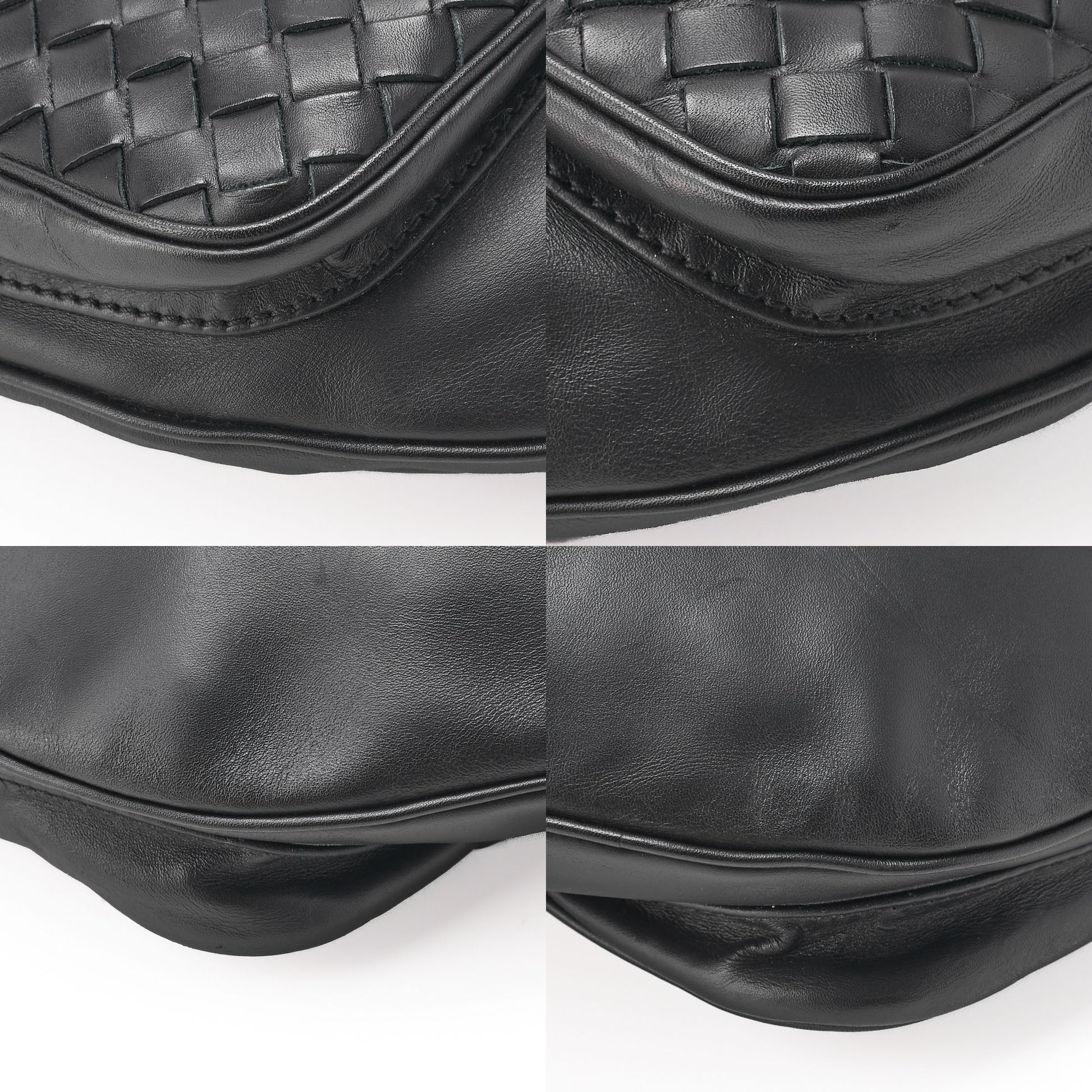 Bottega Veneta Messenger Bag Waist Pouch Intrecciato Lambskin Black Gold-Tone Hardware Pre-Owned - Vintage La Charme
