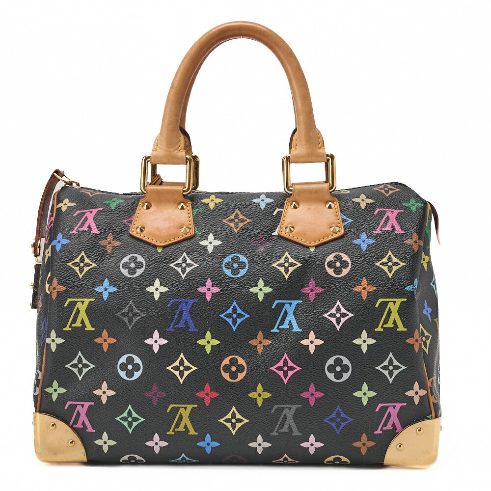 LOUIS VUITTON Louis Vuitton Handbag Monogram Multicolor Speedy 30 Handbag Black M92642 (Gold Fittings) [Used] - Vintage La Charme