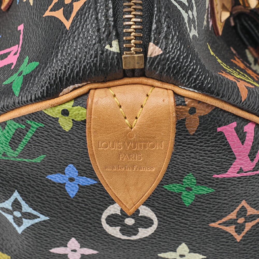 LOUIS VUITTON Louis Vuitton Handbag Monogram Multicolor Speedy 30 Handbag Black M92642 (Gold Fittings) [Used] - Vintage La Charme