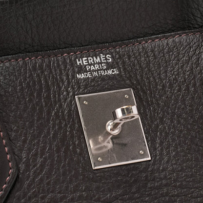 Hermes Birkin 40 Handbag Tryon Clemence Brown Silver-Tone Hardware Pre-Owned - Vintage La Charme