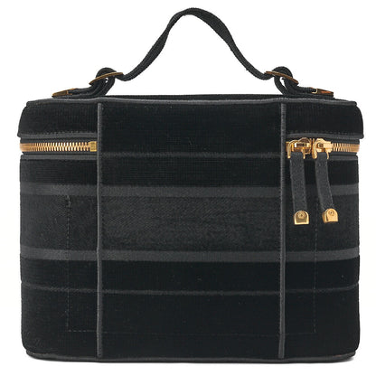 Dior Handbag Vanity Velour Black Gold-Tone Hardware Pre-Owned - Vintage La Charme