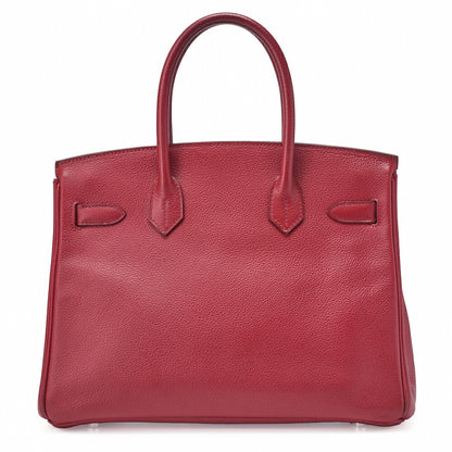 HERMES Birkin 30 Tote Bag Togo Rouge Piment Silver-Tone Hardware Pre-Owned - Vintage La Charme