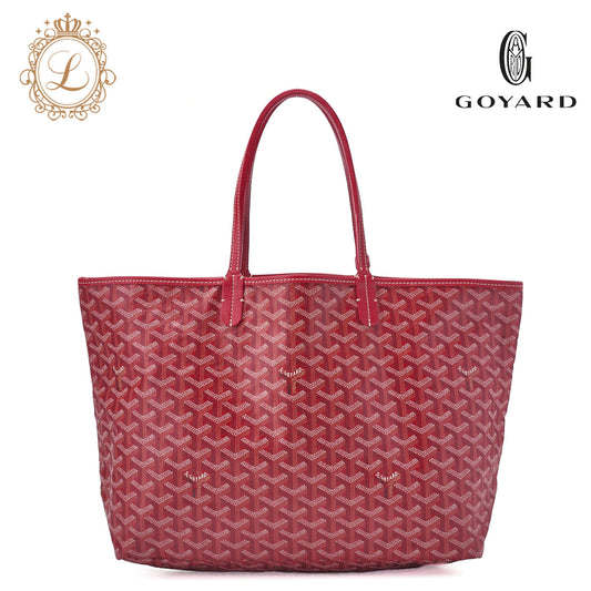 GOYARD Saint Louis PM Tote Bag, Coated Canvas, Red, Silver-Tone Hardware, Pre-Owned - Vintage La Charme