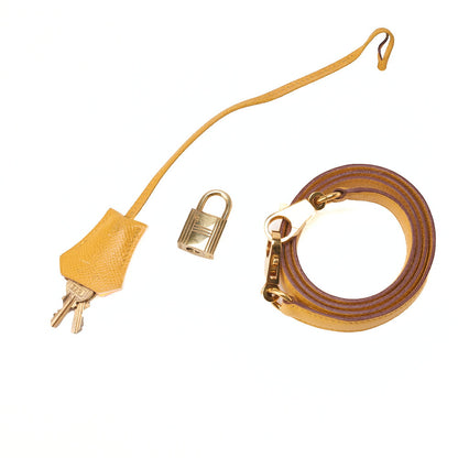 HERMES Kelly 32 Handbag, Kushbel Yellow, Gold-Tone Hardware, Pre-Owned - Vintage La Charme