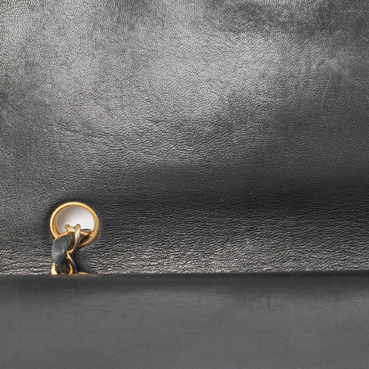 CHANEL Shoulder Bag Matelasse Double Flap Vertical Chain Lambskin Black Gold-Tone Hardware Pre-Owned - Vintage La Charme