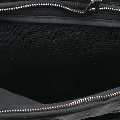 HERMES Acapulco Carry Bag Toile Chevron Black Gold-Tone Hardware Pre-Owned - Vintage La Charme