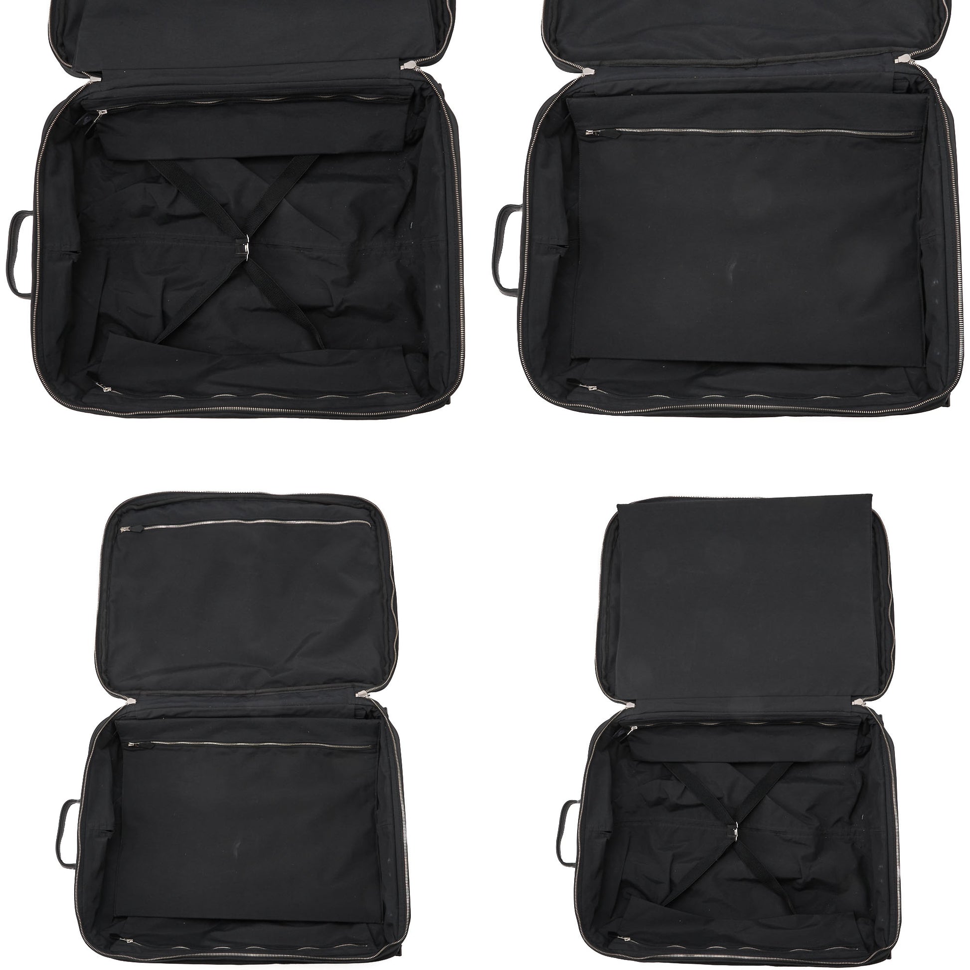 HERMES Acapulco Carry Bag Toile Chevron Black Gold-Tone Hardware Pre-Owned - Vintage La Charme