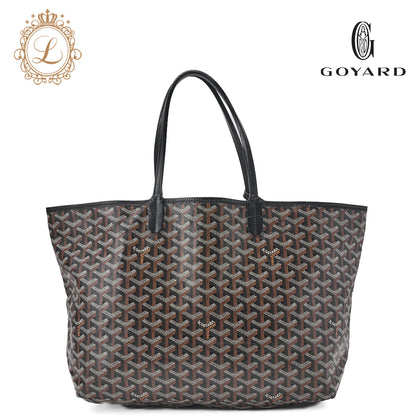 Goyard Saint Louis PM Tote Bag Coated Canvas Black Silver-Tone Hardware Pre-Owned - Vintage La Charme