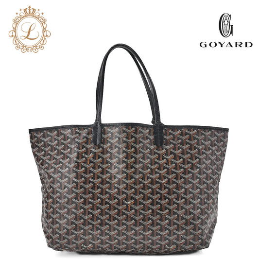 Goyard Saint Louis PM Tote Bag Coated Canvas Black Silver-Tone Hardware Pre-Owned - Vintage La Charme