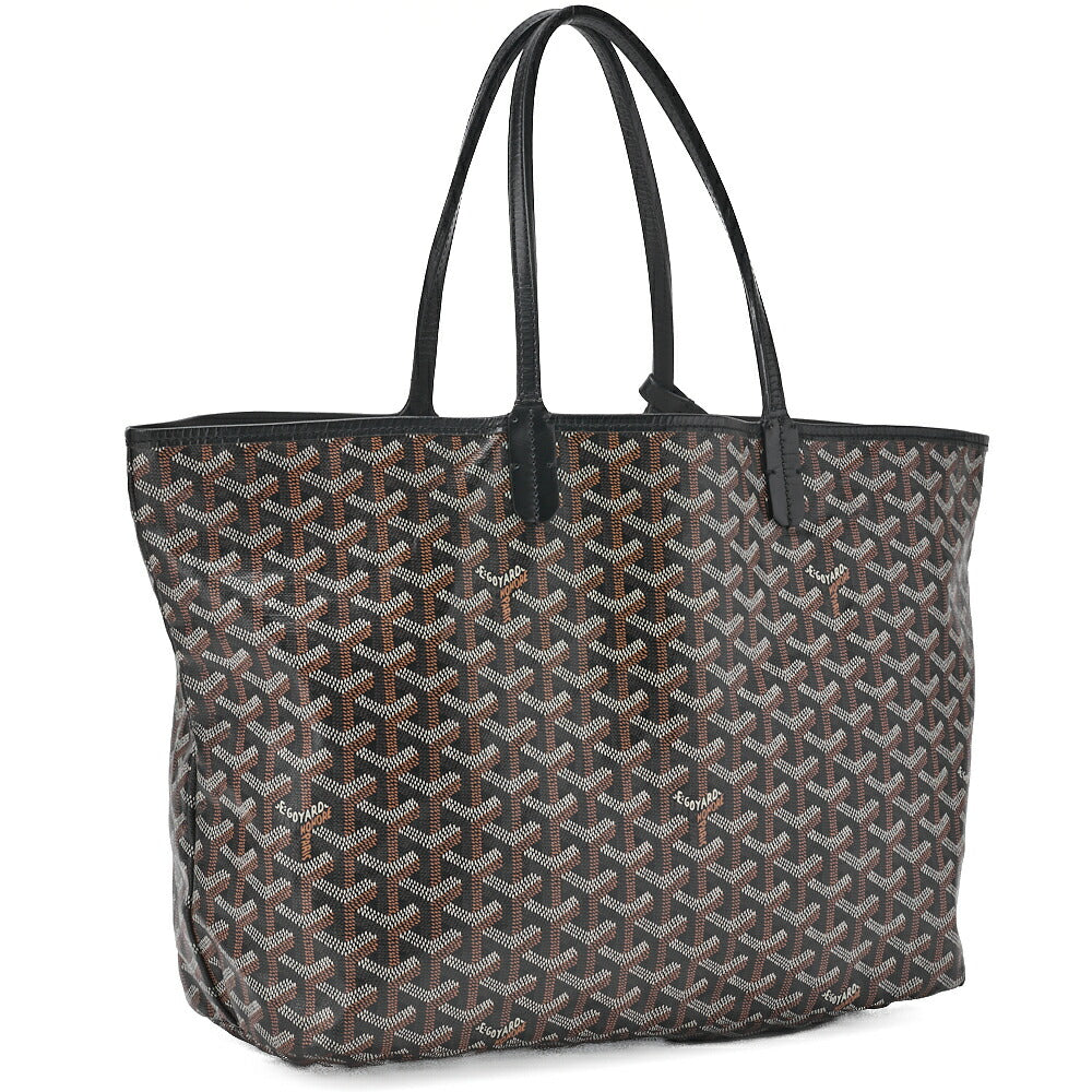 Goyard Saint Louis PM Tote Bag Coated Canvas Black Silver-Tone Hardware Pre-Owned - Vintage La Charme