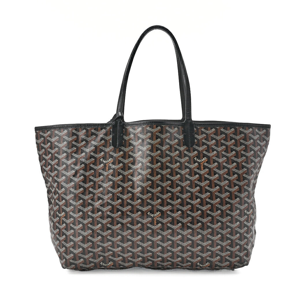 Goyard Saint Louis PM Tote Bag Coated Canvas Black Silver-Tone Hardware Pre-Owned - Vintage La Charme