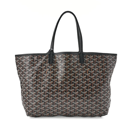 Goyard Saint Louis PM Tote Bag Coated Canvas Black Silver-Tone Hardware Pre-Owned - Vintage La Charme