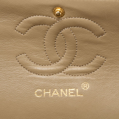 CHANEL Shoulder Bag Matelasse Double Flap Lambskin Beige Gold-Tone Hardware Pre-Owned - Vintage La Charme