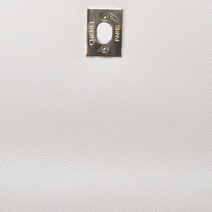 CHANEL Shoulder Bag Handbag Matelasse Coco Handle 2WAY Caviar Skin White Gold-Tone Hardware Pre-Owned - Vintage La Charme