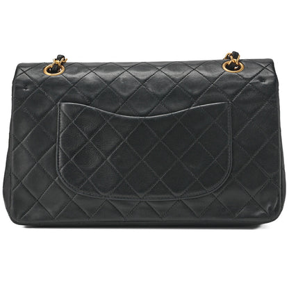 CHANEL Chain Shoulder Bag Matelasse Double Flap Lambskin Black Gold-Tone Hardware Pre-Owned - Vintage La Charme
