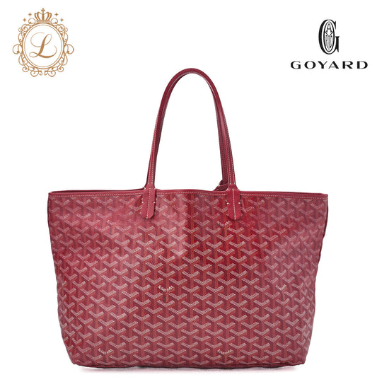 GOYARD Saint Louis PM Tote Bag, Coated Canvas, Red, Silver-Tone Hardware, Pre-Owned - Vintage La Charme