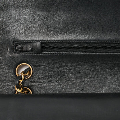 CHANEL Chain Shoulder Bag Matelasse Double Flap Lambskin Black Gold-Tone Hardware Pre-Owned - Vintage La Charme