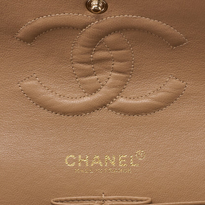 CHANEL Shoulder Bag Matelasse Double Flap Lambskin Beige Gold-Tone Hardware Pre-Owned - Vintage La Charme