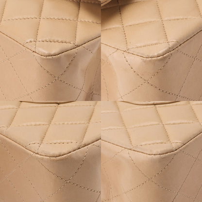CHANEL Shoulder Bag Matelasse Double Flap Lambskin Beige Gold-Tone Hardware Pre-Owned - Vintage La Charme