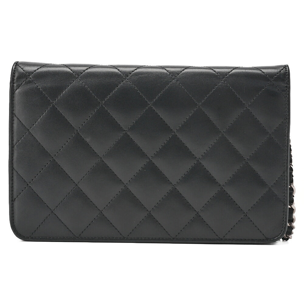 CHANEL Chain Wallet, Cambon Line, Calfskin, Black, Silver-Tone Hardware, Pre-Owned - Vintage La Charme