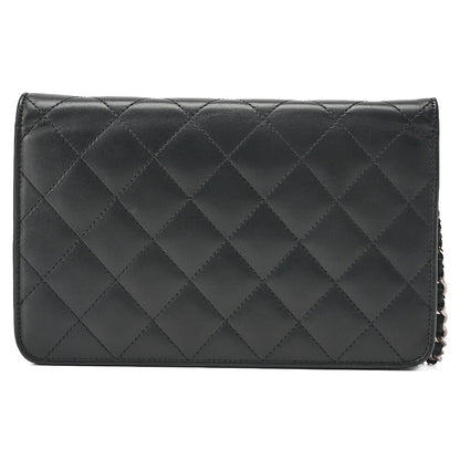 CHANEL Chain Wallet, Cambon Line, Calfskin, Black, Silver-Tone Hardware, Pre-Owned - Vintage La Charme