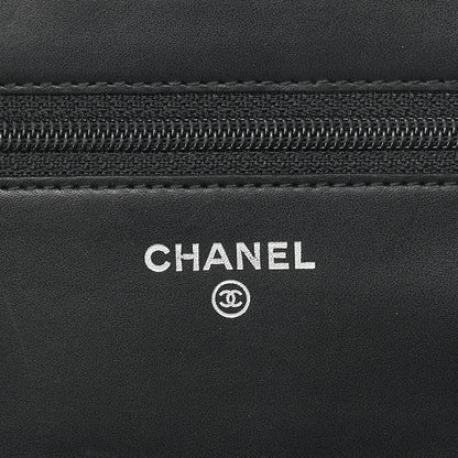 CHANEL Chain Wallet, Cambon Line, Calfskin, Black, Silver-Tone Hardware, Pre-Owned - Vintage La Charme
