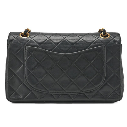 CHANEL Shoulder Bag Matelasse 23 Double Flap Chain Lambskin Black Gold-Tone Hardware Pre-Owned - Vintage La Charme