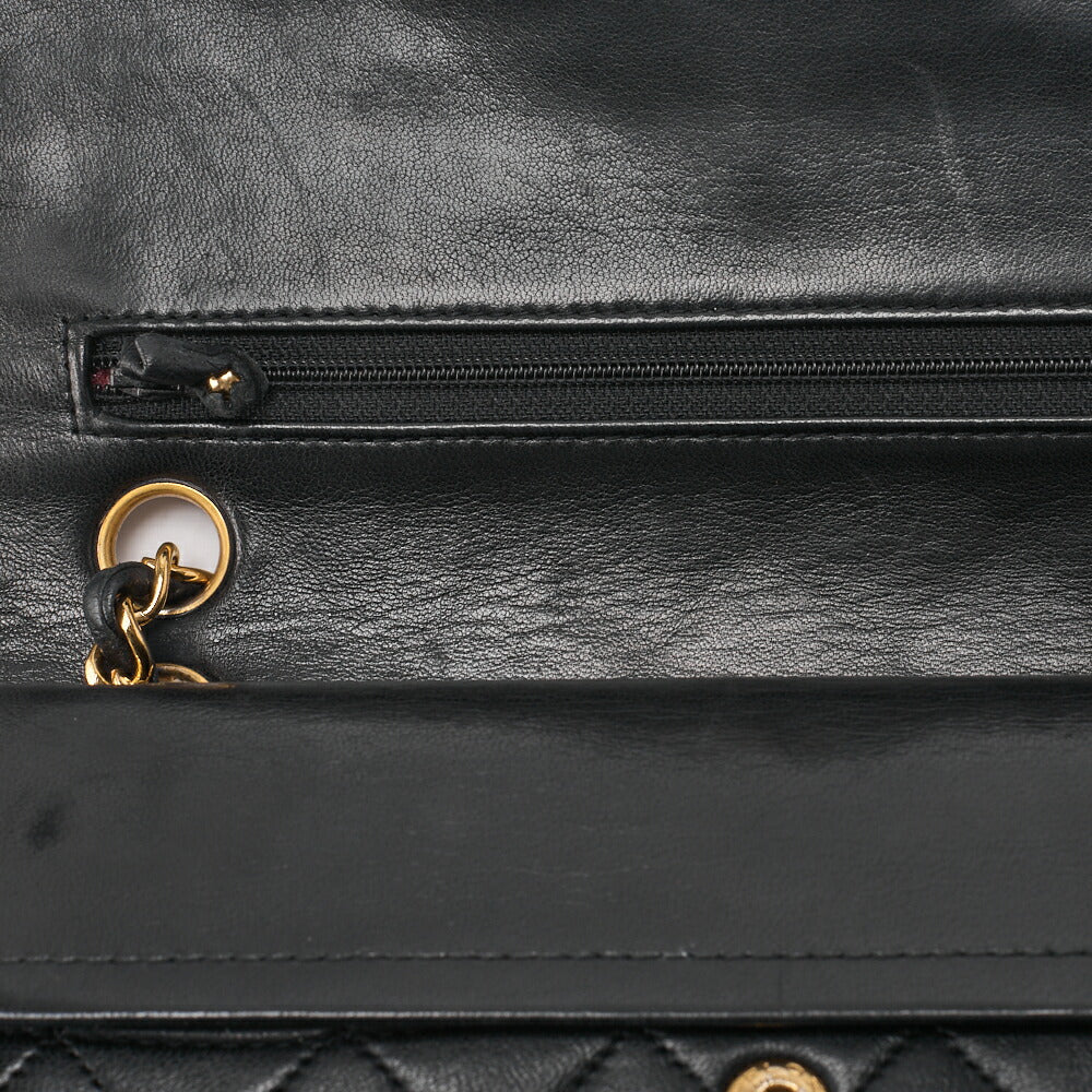 CHANEL Shoulder Bag Matelasse 23 Double Flap Chain Lambskin Black Gold-Tone Hardware Pre-Owned - Vintage La Charme