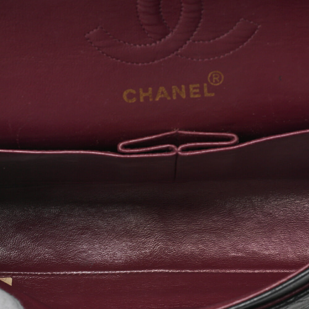 CHANEL Shoulder Bag Matelasse 23 Double Flap Chain Lambskin Black Gold-Tone Hardware Pre-Owned - Vintage La Charme