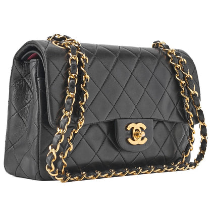 CHANEL Shoulder Bag Matelasse 23 Double Flap Chain Lambskin Black Gold-Tone Hardware Pre-Owned - Vintage La Charme
