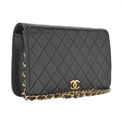 CHANEL Chain Shoulder Bag Matelasse Push Lock Lambskin Black Gold-Tone Hardware Pre-Owned - Vintage La Charme