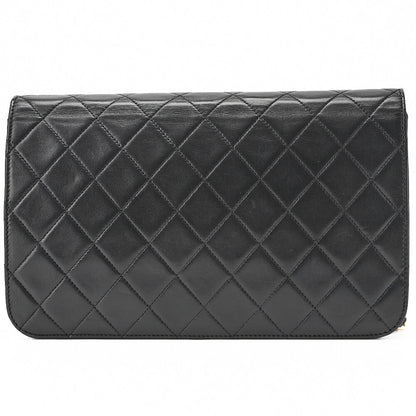 CHANEL Chain Shoulder Bag Matelasse Push Lock Lambskin Black Gold-Tone Hardware Pre-Owned - Vintage La Charme