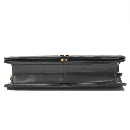 CHANEL Chain Shoulder Bag Matelasse Push Lock Lambskin Black Gold-Tone Hardware Pre-Owned - Vintage La Charme