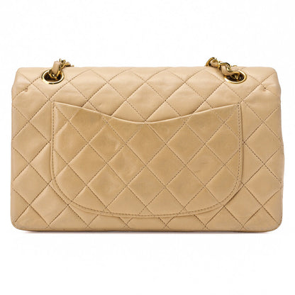 CHANEL Chain Shoulder Bag Matelasse Double Flap Lambskin Beige Gold-Tone Hardware Pre-Owned - Vintage La Charme