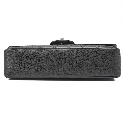 CHANEL Chain Shoulder Bag Matelasse Double Flap Caviar Skin Black Silver-Tone Hardware Pre-Owned - Vintage La Charme