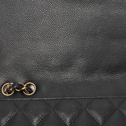 CHANEL Chain Shoulder Bag Big Matelasse Caviar Skin Black Silver-Tone Hardware Pre-Owned - Vintage La Charme