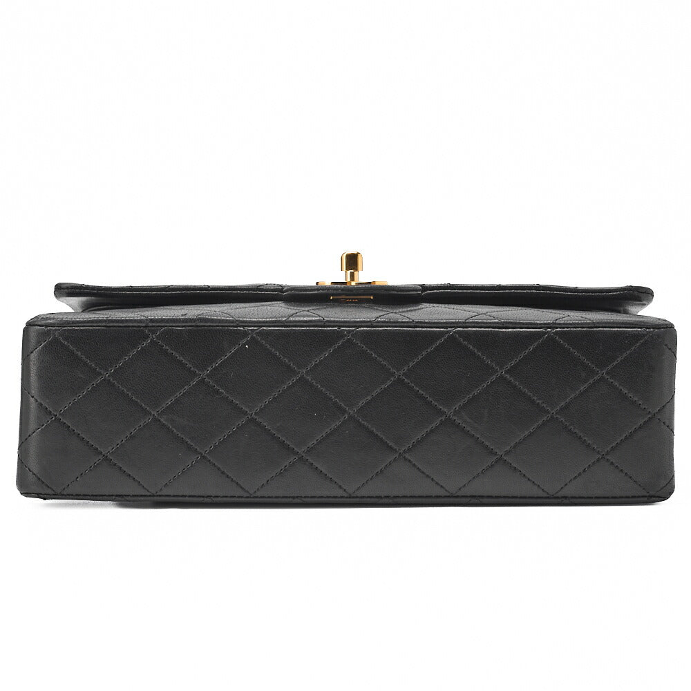 CHANEL Chain Shoulder Bag Matelasse Double Flap Lambskin Black Gold-Tone Hardware Pre-Owned - Vintage La Charme