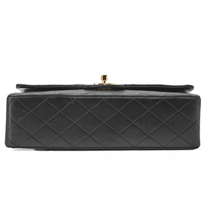 CHANEL Chain Shoulder Bag Matelasse Double Flap Lambskin Black Gold-Tone Hardware Pre-Owned - Vintage La Charme