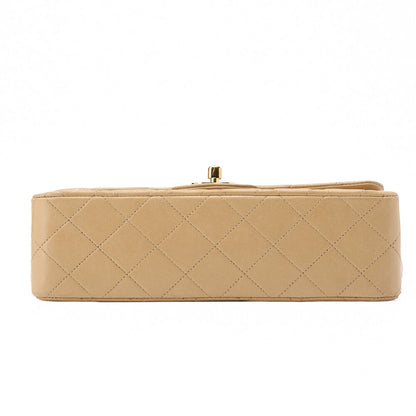 CHANEL Chain Shoulder Bag Matelasse Double Flap Lambskin Beige Gold-Tone Hardware Pre-Owned - Vintage La Charme