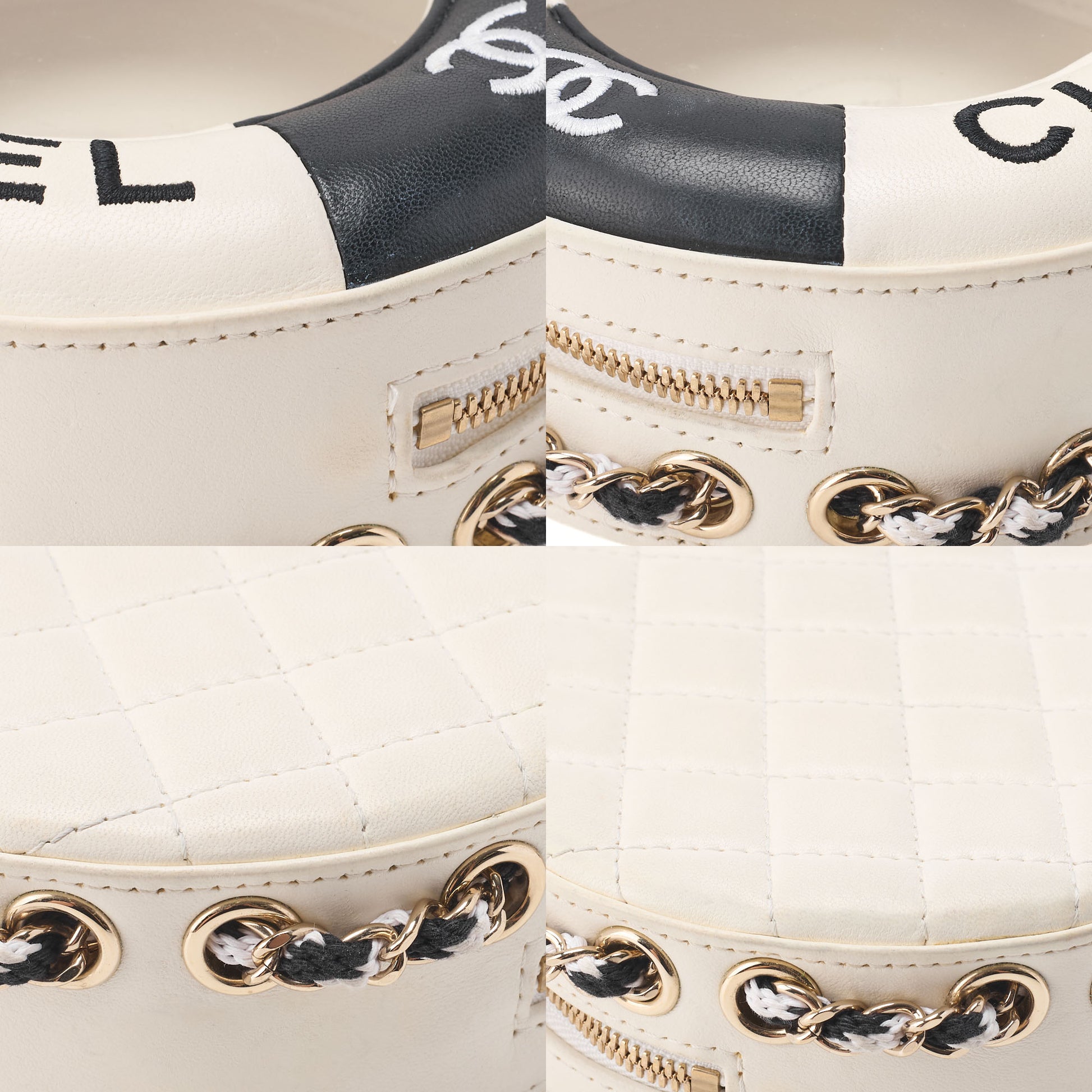 CHANEL Cruise Line Float Chain Shoulder Bag Lambskin × Vinyl Black (Gold Fittings) Women's Bag High Brand [Used] - Vintage La Charme