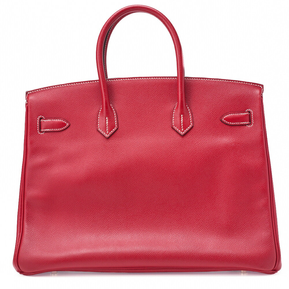 HERMES Birkin 35 Handbag Epson, Rouge Cazak × Corveil Red, Gold-Tone Hardware, Pre-Owned - Vintage La Charme
