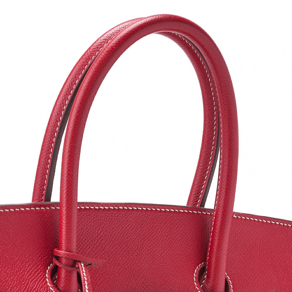 HERMES Birkin 35 Handbag Epson, Rouge Cazak × Corveil Red, Gold-Tone Hardware, Pre-Owned - Vintage La Charme