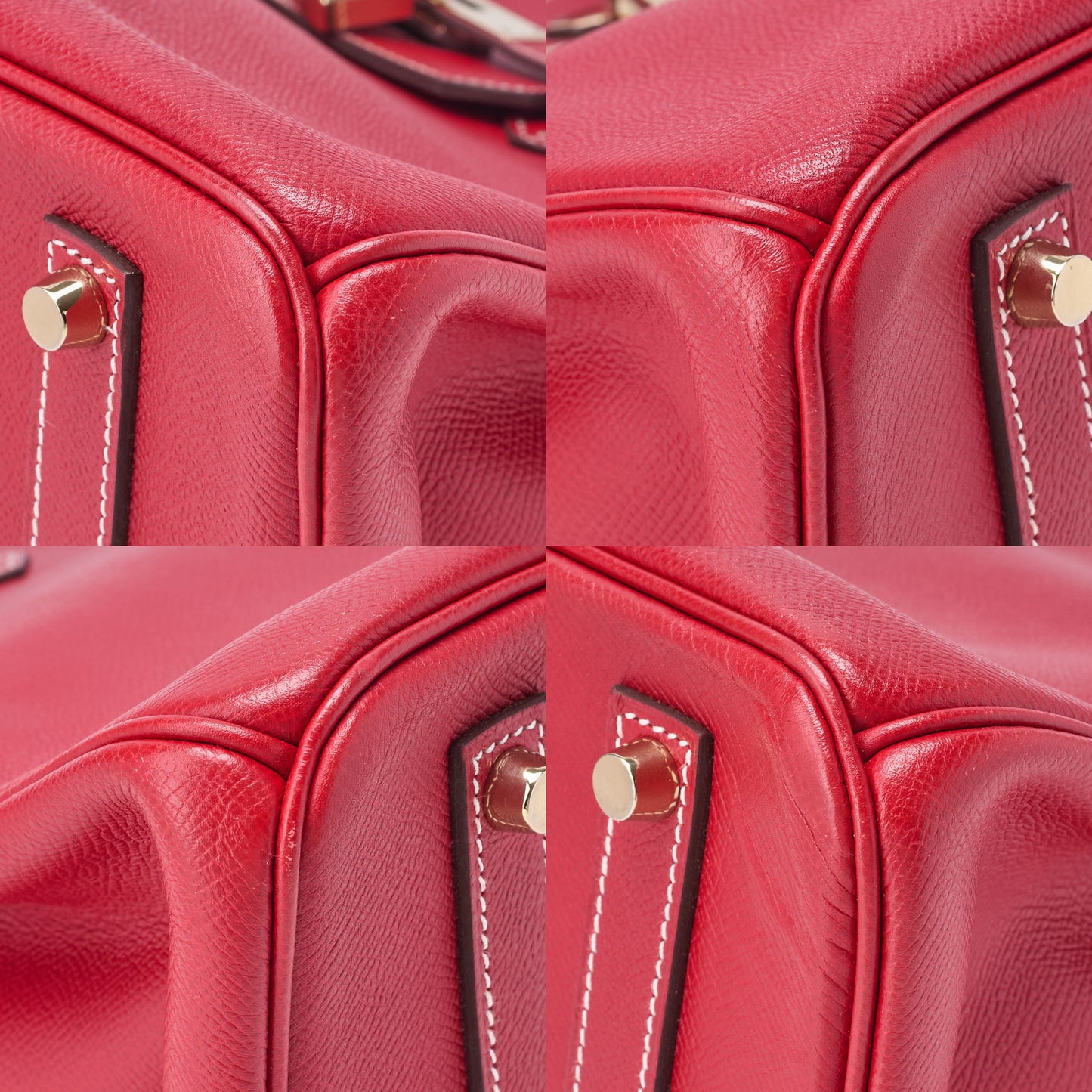 HERMES Birkin 35 Handbag Epson, Rouge Cazak × Corveil Red, Gold-Tone Hardware, Pre-Owned - Vintage La Charme