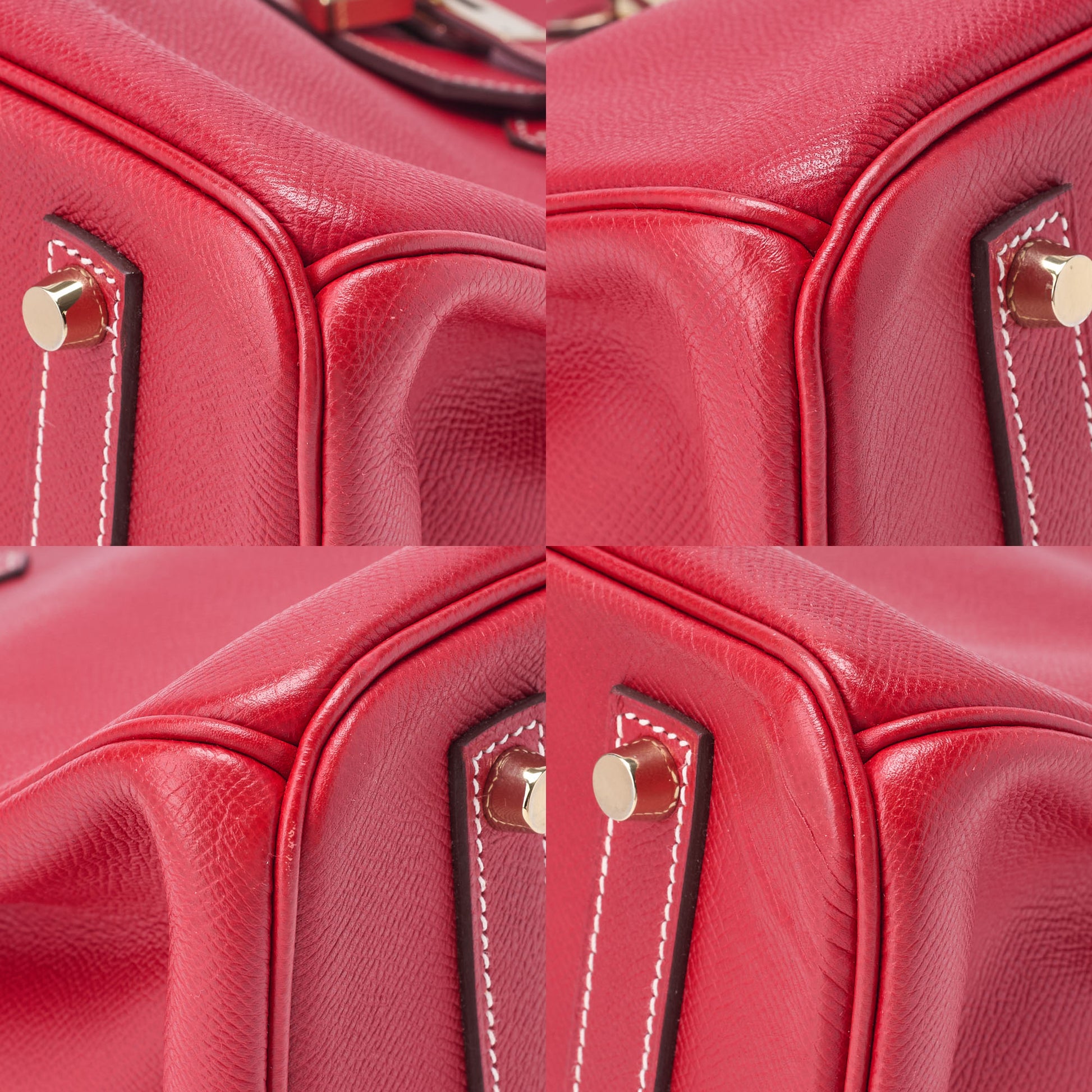 HERMES Birkin 35 Handbag Epson, Rouge Cazak × Corveil Red, Gold-Tone Hardware, Pre-Owned - Vintage La Charme