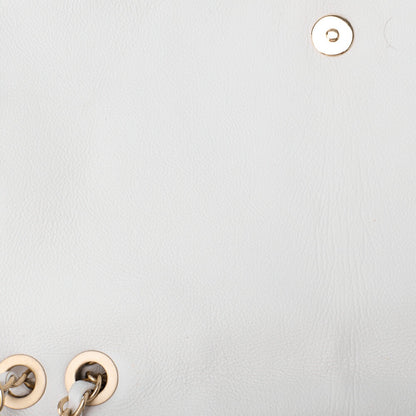 CHANEL Shoulder Bag Coco Mark Studded Full Flap Leather White Gold-Tone Hardware Pre-Owned - Vintage La Charme