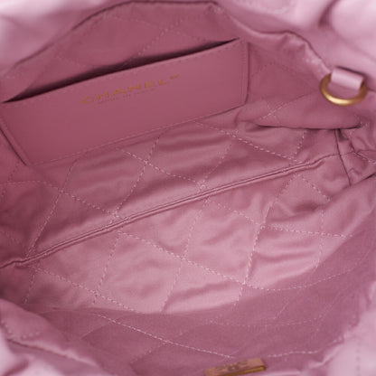 Chanel 22 Mini Drawstring Chain Shoulder Bag, Calfskin, Pink, Gold-Tone Hardware, Pre-Owned - Vintage La Charme