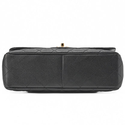 CHANEL Chain Shoulder Bag Big Matelasse Caviar Skin Black Silver-Tone Hardware Pre-Owned - Vintage La Charme