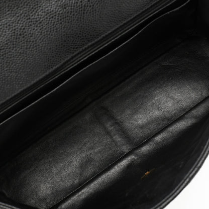 CHANEL Chain Shoulder Bag Big Matelasse Caviar Skin Black Silver-Tone Hardware Pre-Owned - Vintage La Charme