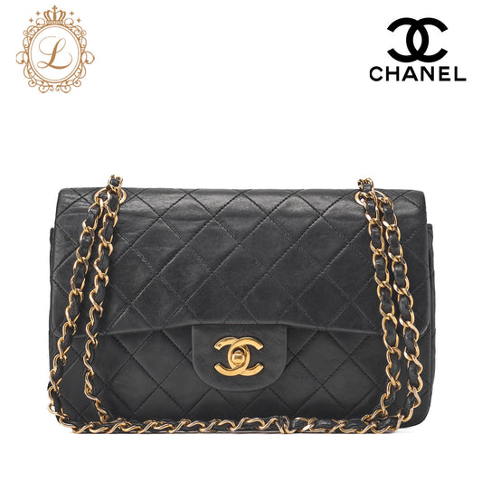 CHANEL Chain Shoulder Bag Matelasse Double Flap Lambskin Beige Gold-Tone Hardware Pre-Owned - Vintage La Charme
